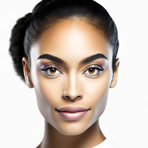 Young woman with ideal skin for beauty products Generative AI