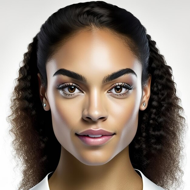 Photo young woman with ideal skin for beauty products generative ai