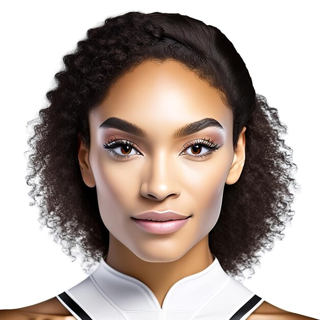 Photo young woman with ideal skin for beauty products generative ai