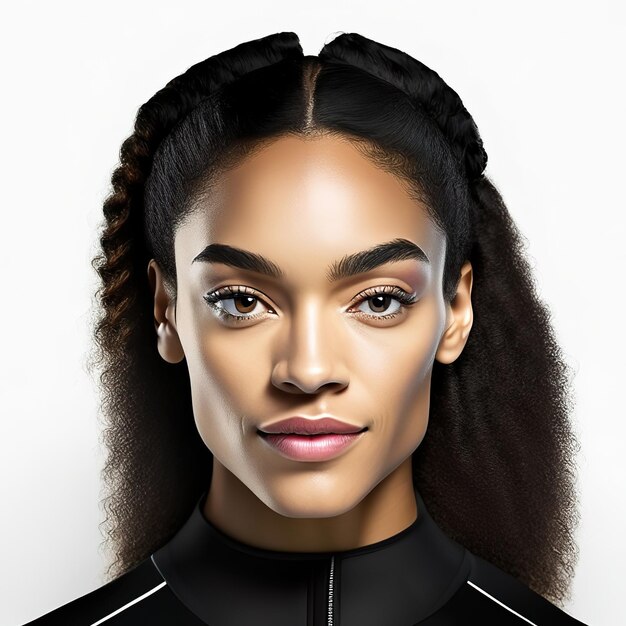 Photo young woman with ideal skin for beauty products generative ai