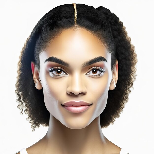Photo young woman with ideal skin for beauty products generative ai