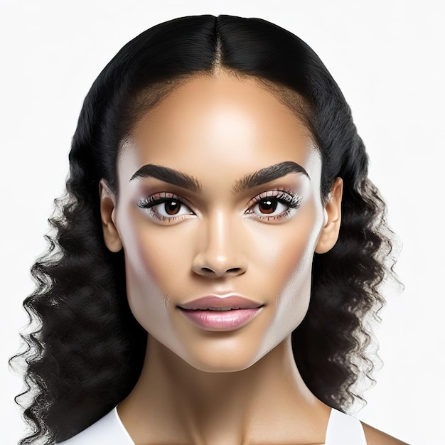 Photo young woman with ideal skin for beauty products generative ai