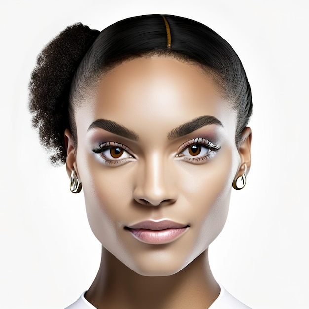 Young woman with ideal skin for beauty products Generative AI