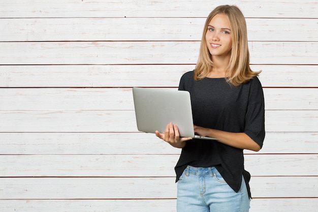 Young woman with laptop