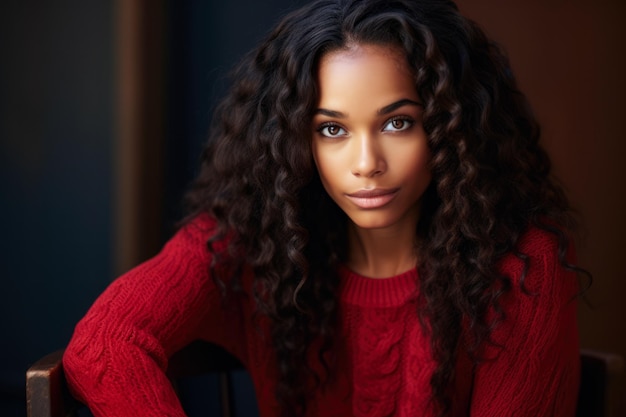 Young woman with long hair