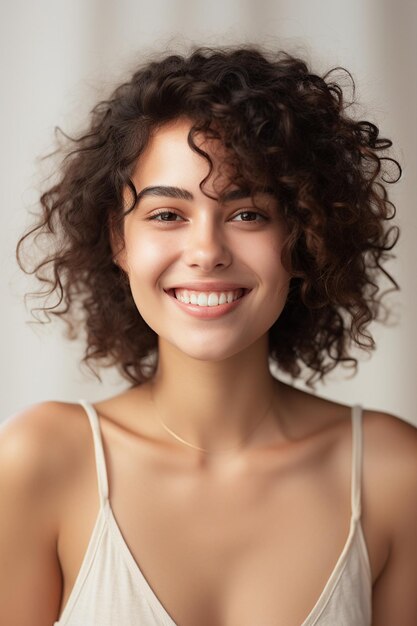 Photo young woman with radiant smile