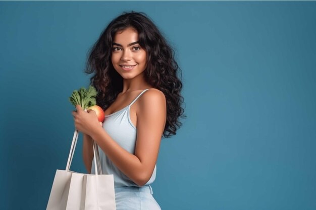 Young woman with shopping bag Shopping concept