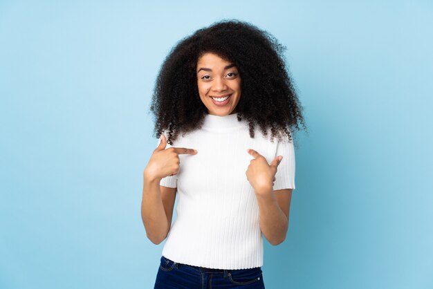 Young woman over with surprise facial expression