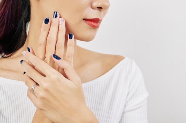 Young woman with well-groomed hands