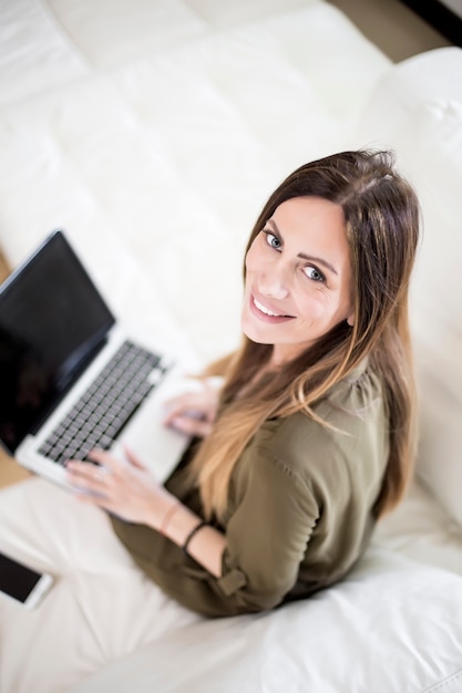 Young woman workin at home