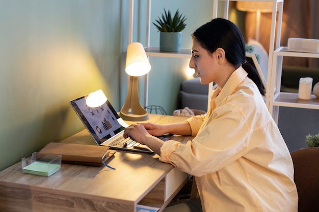 Young woman working on computer