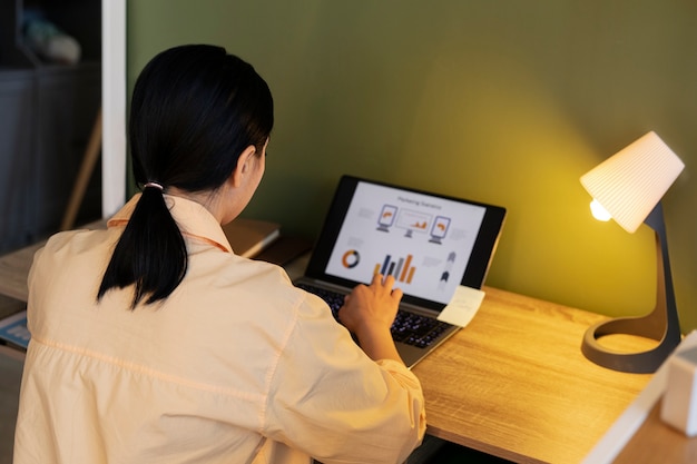 Young woman working on computer