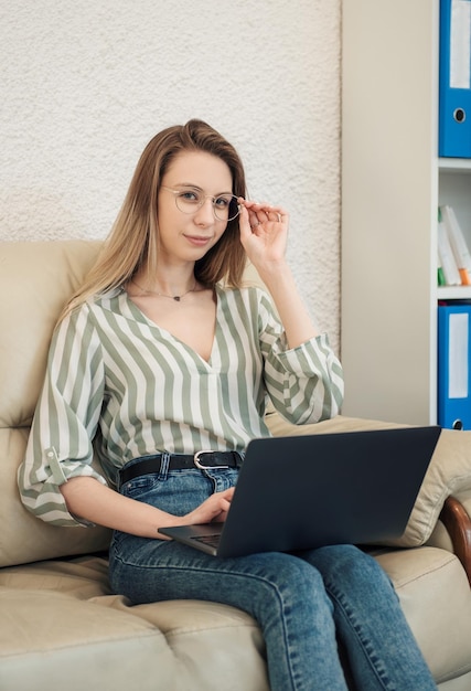 Young woman working on a computer