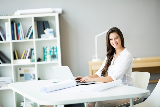 Young woman working in the office