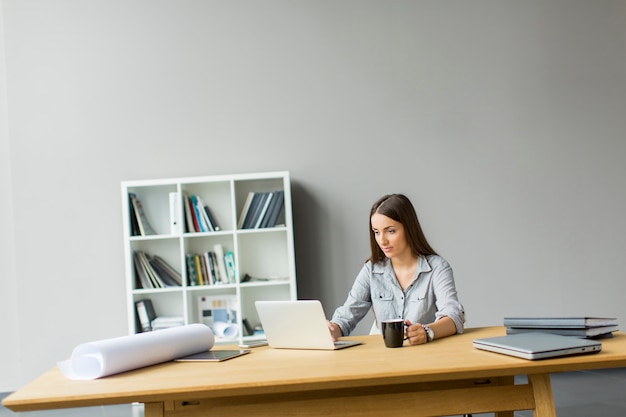 Young woman working in the office