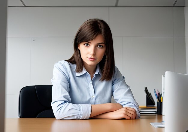 Young woman working in office