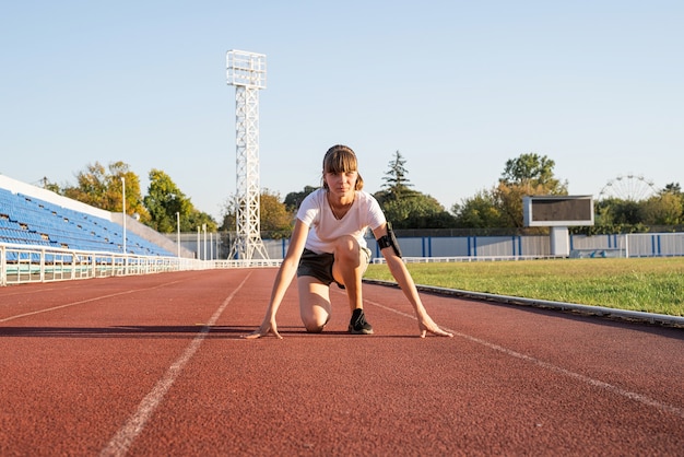 Young woman working out outdoor