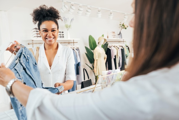 young woman working in store