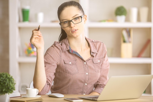 Young woman at workplace