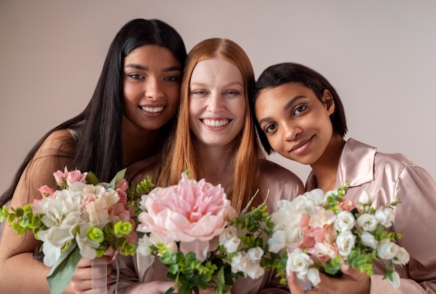 Young women enjoying bachelorette party