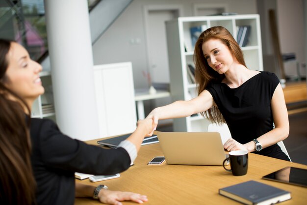 Young women working in the office