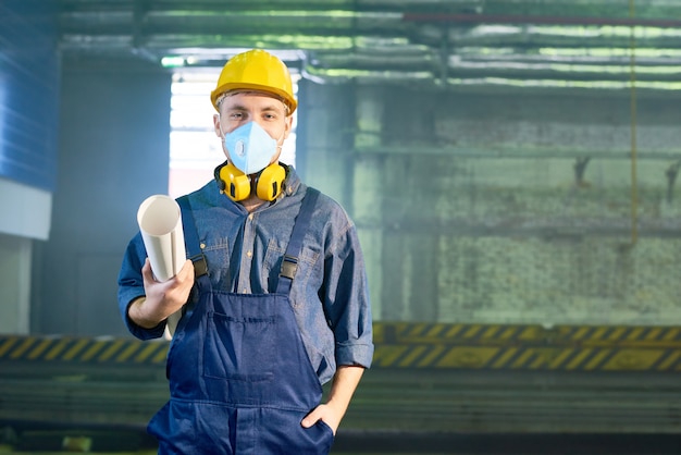 Young Worker at Modern Plant