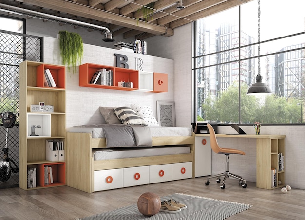 youth bedroom and children's bedroom with very beautiful colors