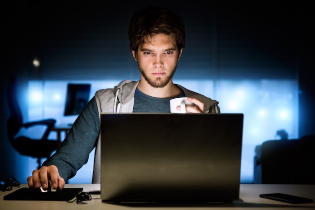 youth browse office computer person