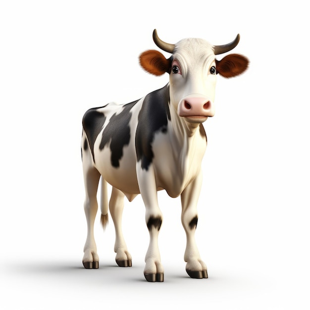 Photo youthful energy creative cel shaded 3d cow with strong facial expression