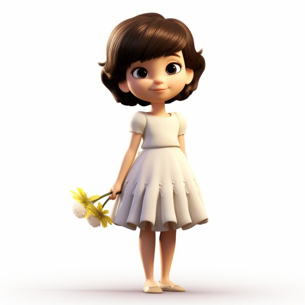 Youthful Protagonist Marguerite Blasingame In A Shiny White Dress