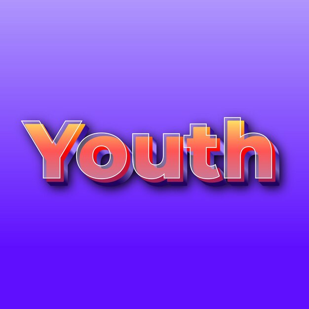 YouthText effect JPG gradient purple background card photo
