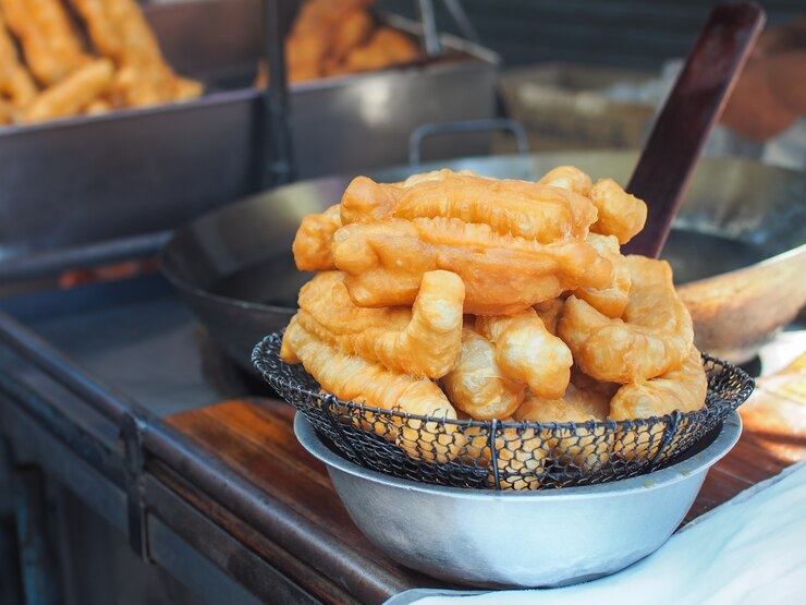 Youtiao Fry (Patongko), gebakken deegsticks. Chinees eten