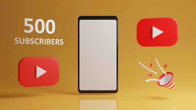 YouTube-abonnees Felicitatiebanner met telefoonmodel