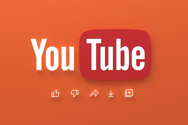 Youtube applicatie 3d social media iconen logo 3d rendering