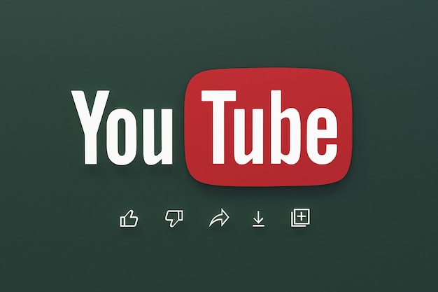 Youtube applicatie 3d social media iconen logo 3d rendering