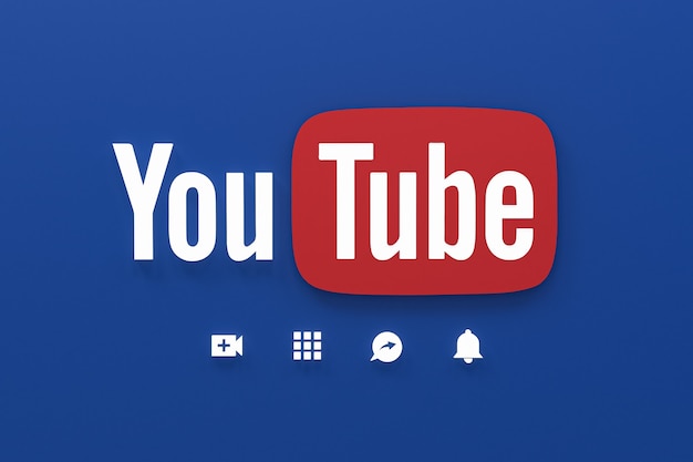 Youtube приложение 3d иконки социальных сетей логотип 3d рендеринг