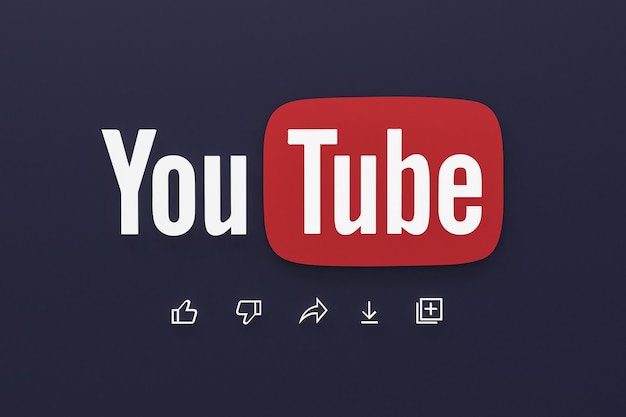Applicazione youtube 3d social media icone logo rendering 3d