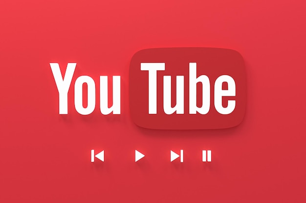 Applicazione youtube 3d social media icone logo rendering 3d