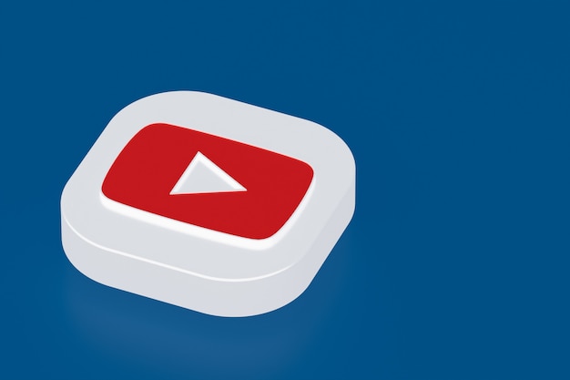 Youtube application logo rendering on blue