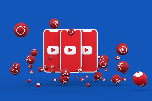 Youtube icon 3d rendering