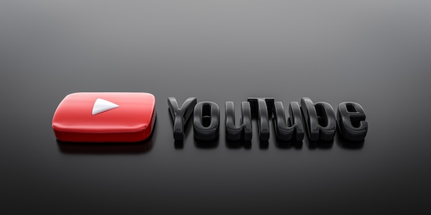 Youtubeロゴ3D背景無料ダウンロード