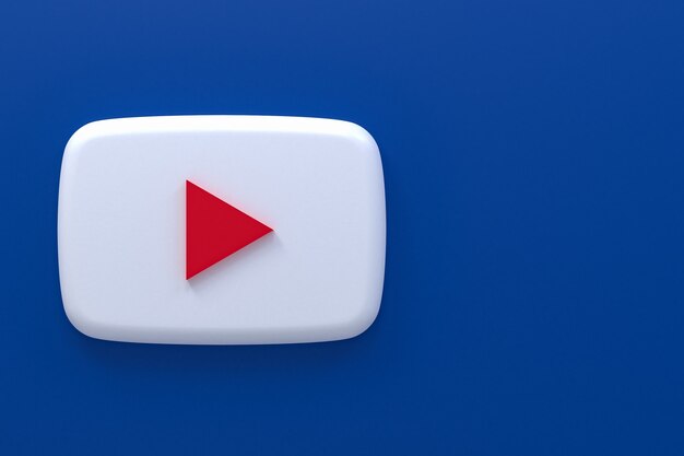 Rendering 3d del logo di youtube