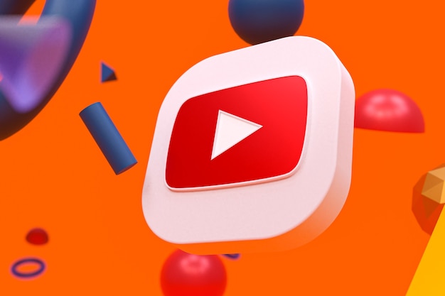 Youtube logo on abstract geometry background