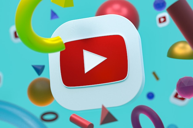 Youtube logo on abstract geometry background