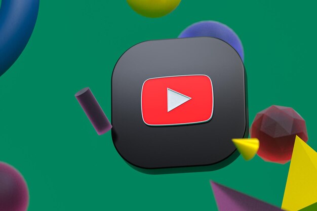 Youtube logo on abstract geometry background