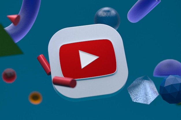 Youtube logo on abstract geometry background