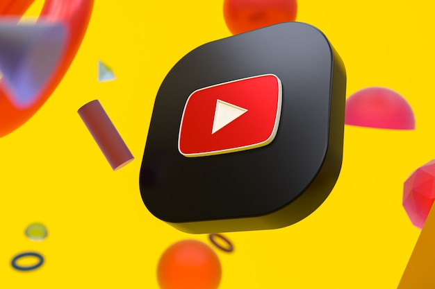 Youtube logo on abstract geometry