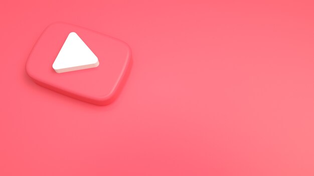 Rendering 3d Del Logo Di Youtube Foto Premium
