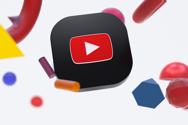 Foto youtube-logo met geometrie-elementen