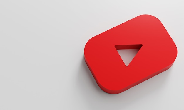 Foto youtube logo minimal simple design template. kopieer space 3d